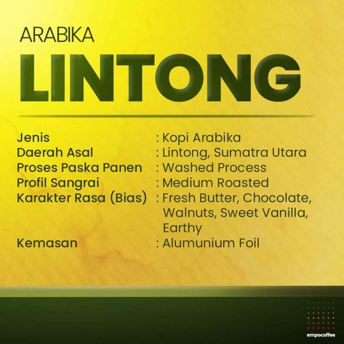 

Ready Kopi Arabika Lintong Sumatra Arabica Coffee Bean Coffe Beans 200 Gram