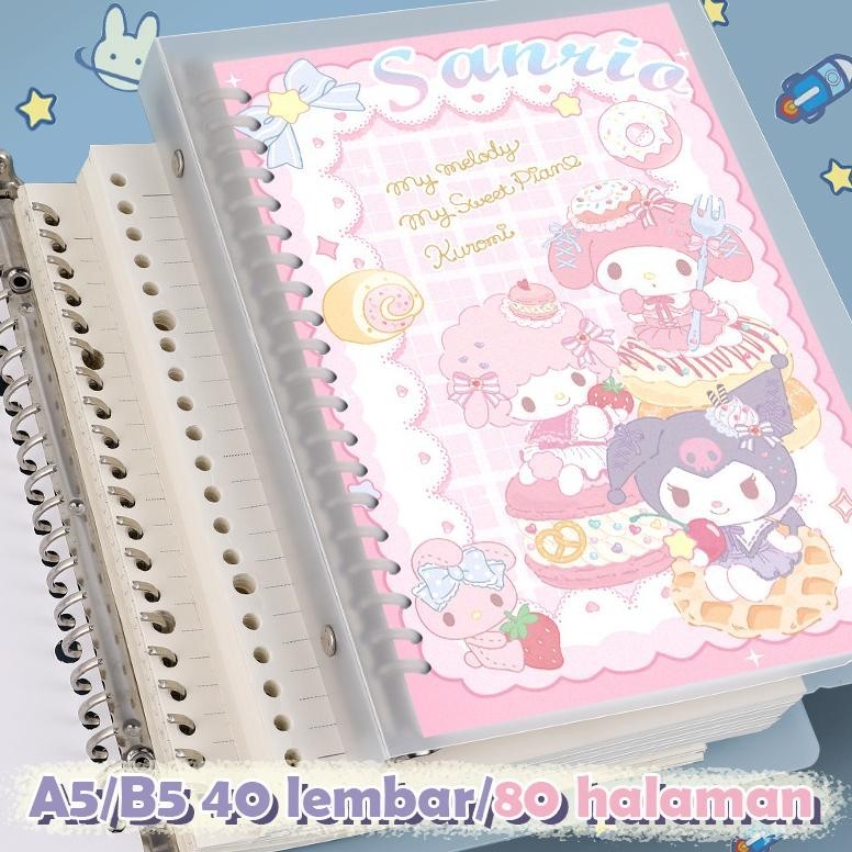 

BUKU VIVID LOSE LEAF BINDER A5 NOTEBOOK 40 HALAMAN WARNA PASTEL CUTE ORIGINAL PRODUK
