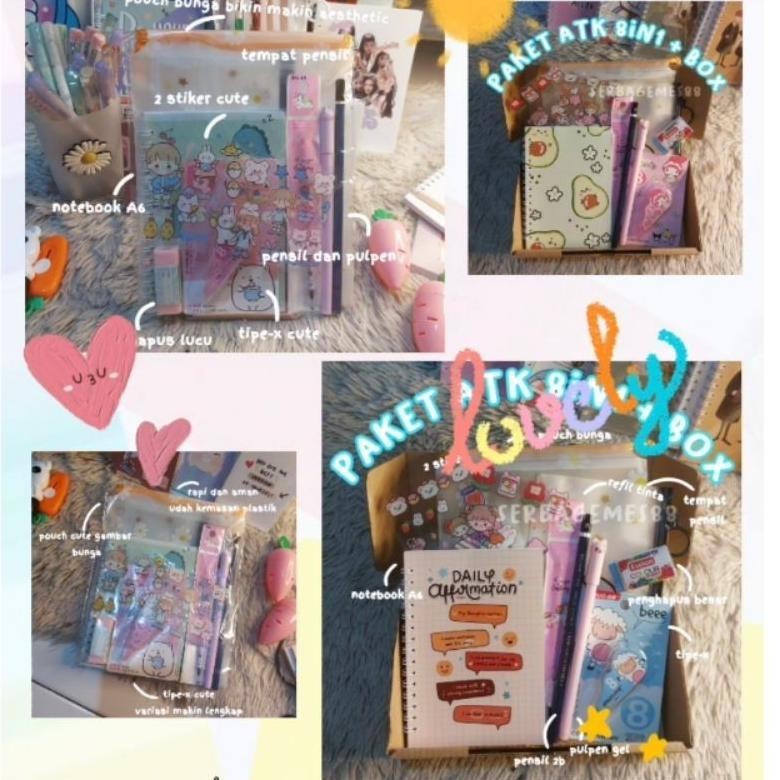 

SERBAGEMES88 - SET ALAT TULIS 8IN1 LENGKAP DENGAN TIPE-X DLL / STATIONERY SET HADIAH LUCU / HAMPERS KADO GIFT BOX / PAKET ALAT TULIS / ALAT TULIS SET / STATIONERY SET AESTHETIC / STATIONERY SET FANCY / ALAT SEKOLAH / KADO UNIK UNTUK CEWEK / BUKU TULIS