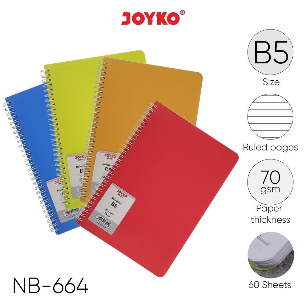 

NOTEBOOK DIARY AGENDA BUKU CATATAN BERGARIS RULED JOYKO NB-664 60 HAL / B5 COD