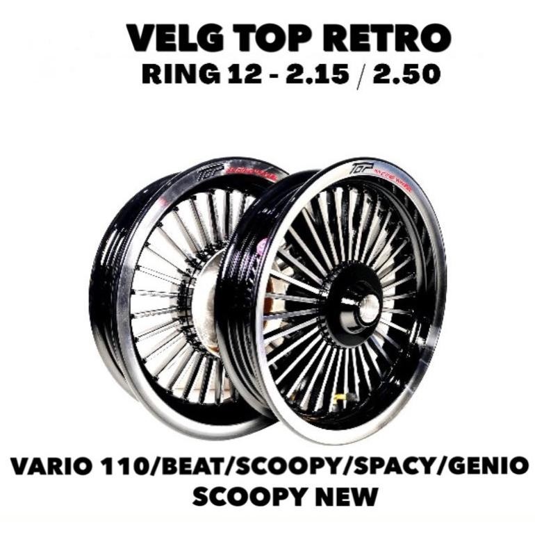 PL VELG RACING TOP RETRO VARIO 110/BEAT/SCOOPY OLD/SCOOPY NEW/SPACY/GENIO 1SET UK 215/250 RING 12 PN