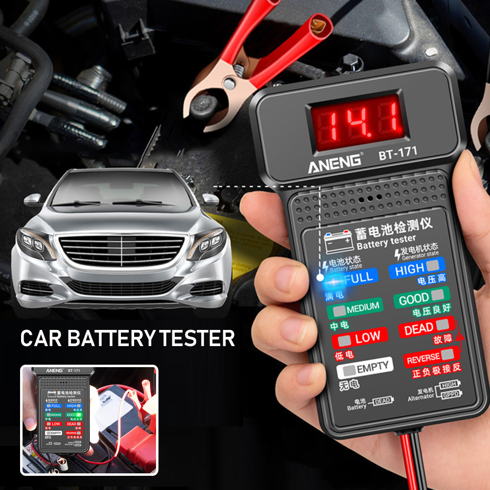 ANENG Tester Baterai Aki Mobil  LED Screen 12V with Clamp - BT-171