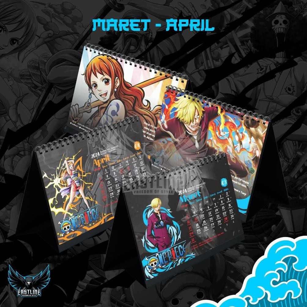 

UFO-2025 Kalender Meja Duduk Desk Calendar Anime Premium One Piece 2024 Isi 12 Lembar AP260 Ukuran A5 Berkualitas