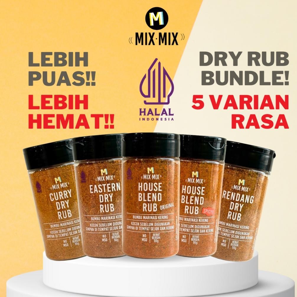 

gh-56 Bundle Paket Mixmix Dry Rub isi 5 Toples 55 GRAM Murah