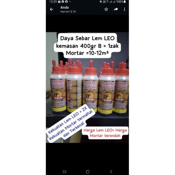 

Perekat / Lem Bata Ringan / Lem Hebel Lem LEO 5203 botol 400gr K01