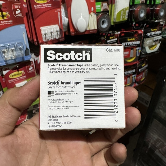 

Scotch 3M Transparent Tape 600 Selotip Bening 19mm x 32.9m K01