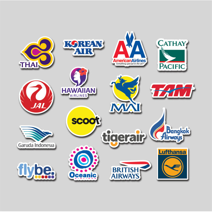 

STICKER PACK AIRLINES LOGO STICKER TUMBLER STIKER LAPTOP KOPER HELM K01