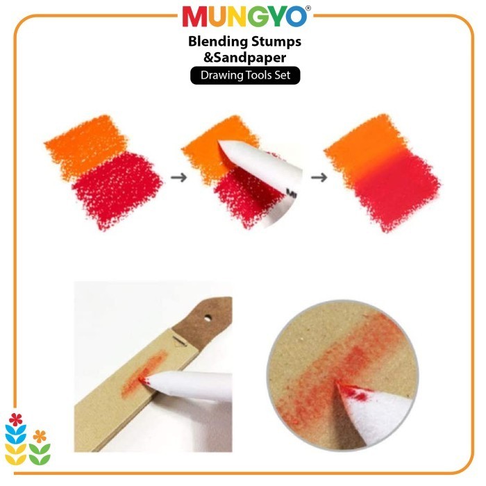 

Mungyo Blending Paper Stump & Sandpaper Set Drawing Tools K01