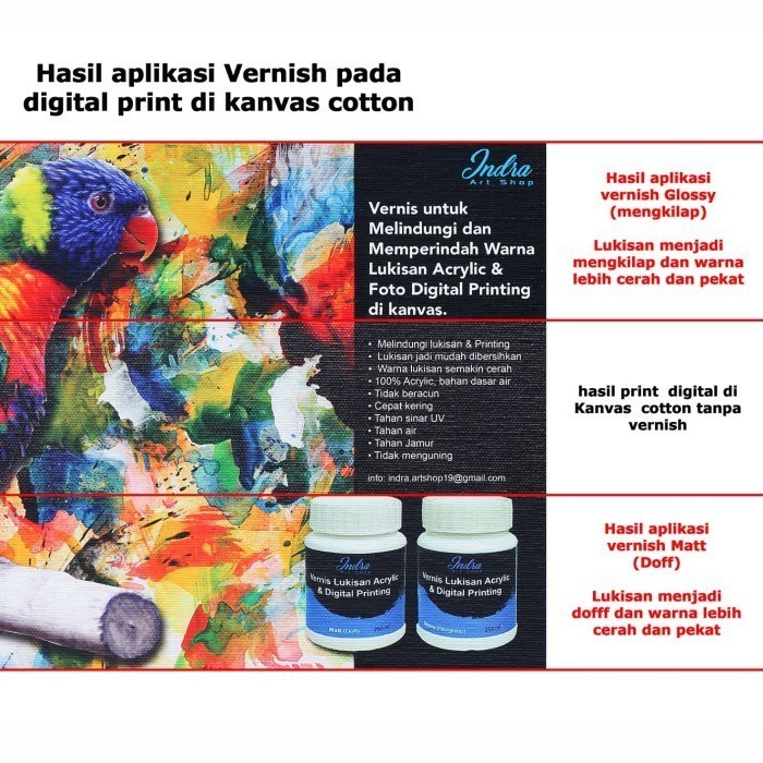 

GERCEP!!! Varnish acrylic indra artshop, permanent, waterbase [PACKING K01