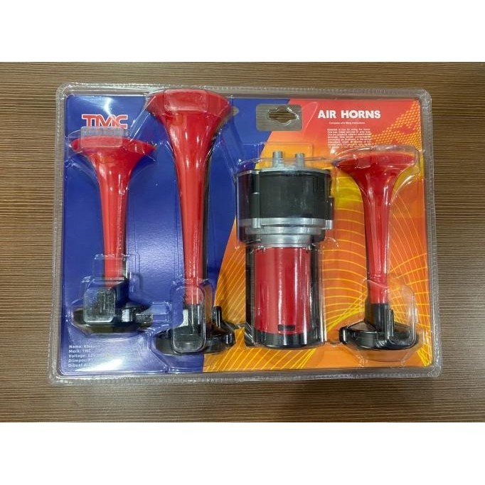 KLAKSON TEROMPET 3 CORONG TELOLET DINAMO 12V + RELAY ST-1015 GTM