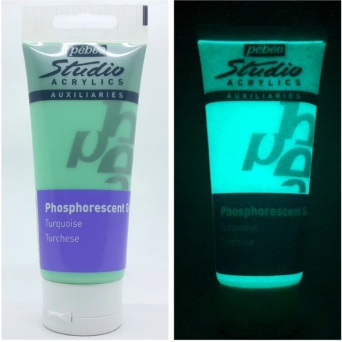 

Ready Pebeo Glow In The Dark Acrylic Paint 100 ml Turquoise