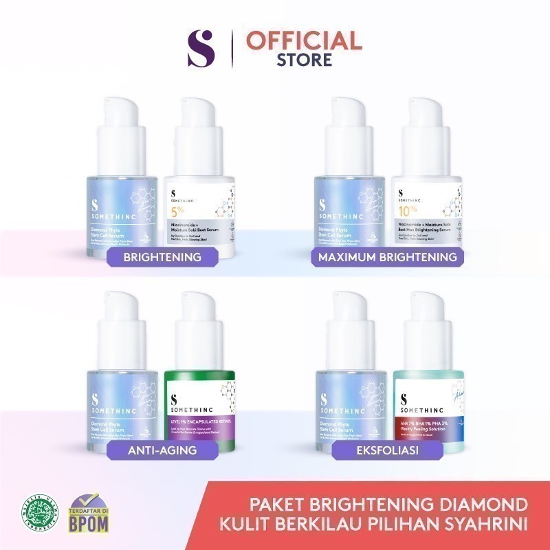 SOMETHINC [2 PCS] Paket Brightening Diamond Kulit Berkilau Pilihan Syahrini - (Diamond Phyto Stem Ce