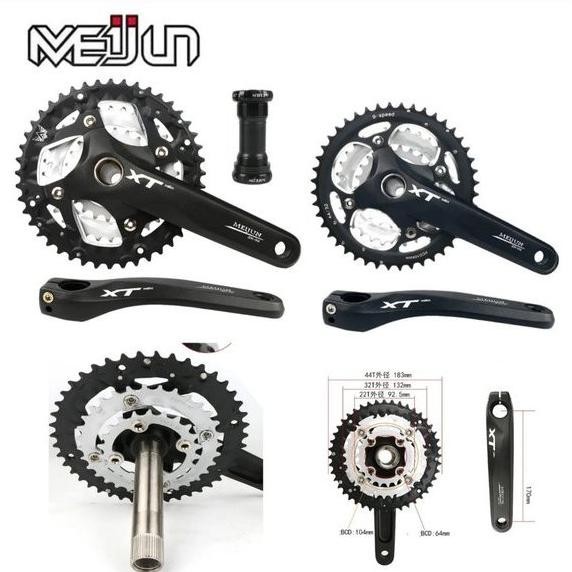 Premium Meijun XT Crankset Triple HT2 BCD 104 mm Crank Set Hollowtech 2