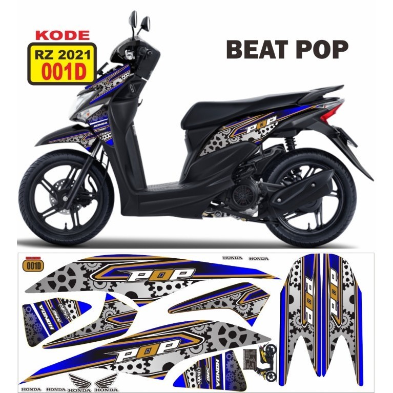 Striping Beat Pop Variasi Stiker Sticker Scotlite Skotlet Motor