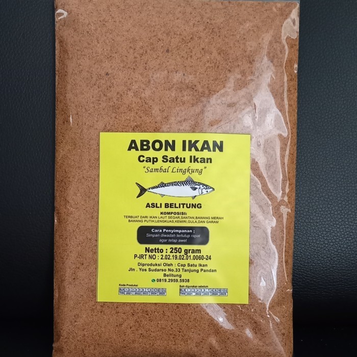 SAMBAL LINGKUNG ABON IKAN TENGGIRI CAP SATU IKAN ASLI BELITUNG 250 GR