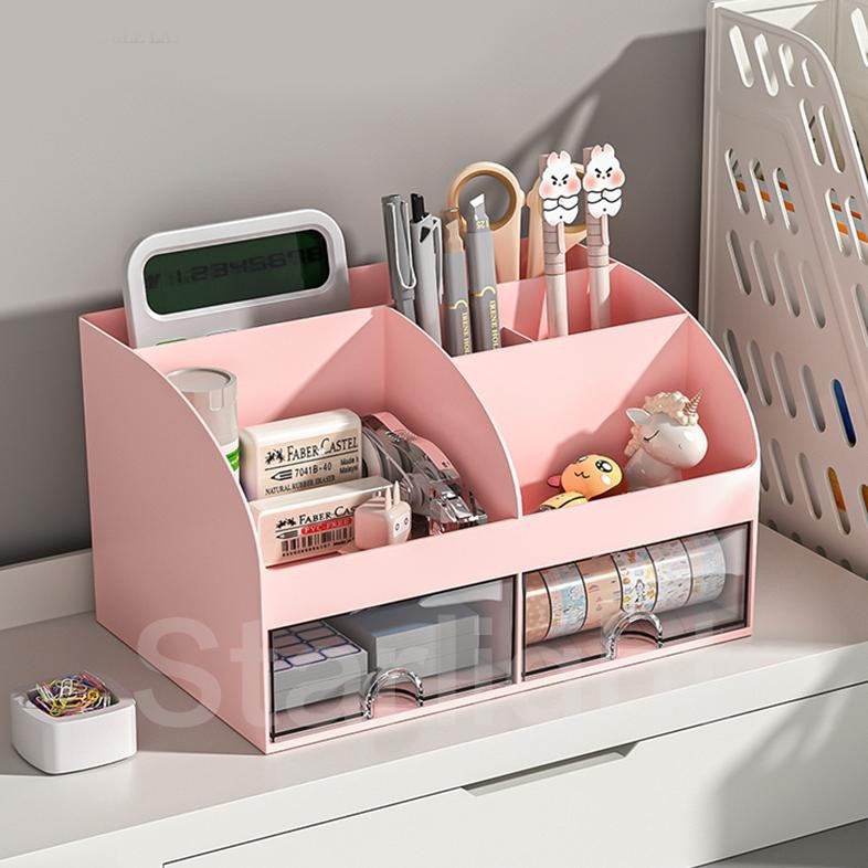 Kotak Organizer Alat Tulis Meja Kantor Rak Kosmetik Laci Rak Desktop Stationery Kotak Storage Serbag