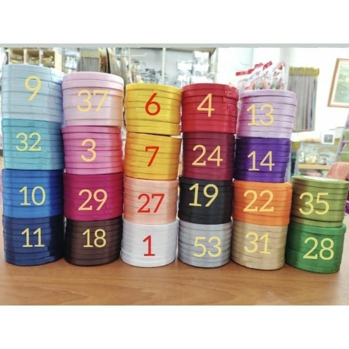 

Pita Satin 1/4 Inch / Pita Satin Lebar 0,6Cm / 25Yard / Grosir
