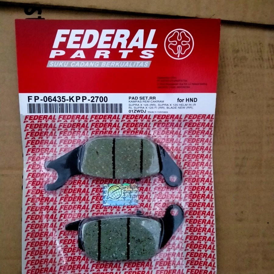Kampas cakram/dispad/discpad supra,blade belakang FEDERAL