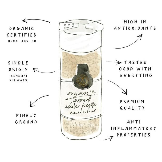 

NEW PRODUK EAST JAVA & CO ORGANIC GROUND WHITE PEPPER - 52G (LADA BUBUK ORGANIK) !!!!!