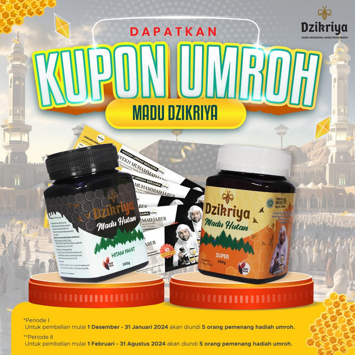 

Ready Dzikriya Madu Hutan Hitam Pahit/Super 500g - Honey Murni Asli 100%