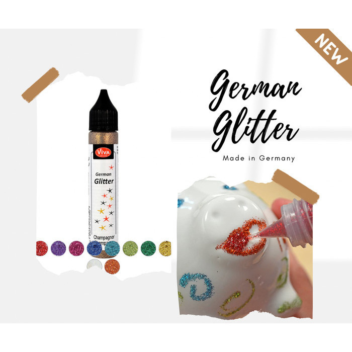 

VIVA DECOR GERMAN GLITTER CAT TINTA TIMBUL GLITTER BAHAN DEKORASI