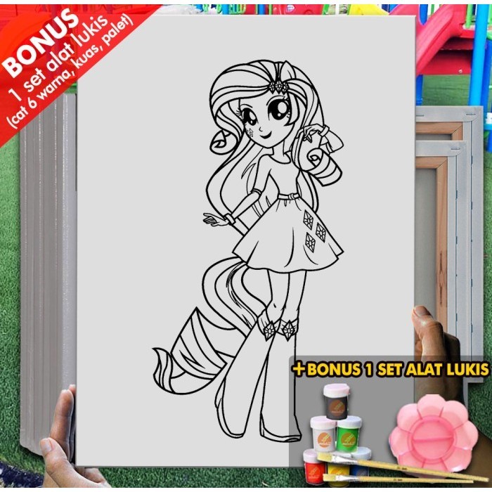 KANVAS MELUKIS ANAK MY LITTLE PONY MANUSIA 30X40 CM MEL1147