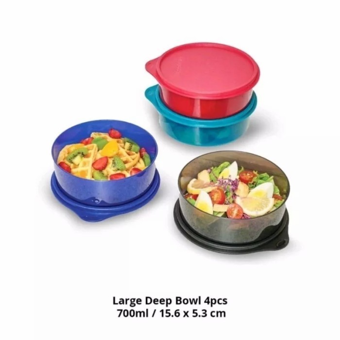 TUPPERWARE LARGE DEEP BOWL 4PCS KOTAK MAKAN