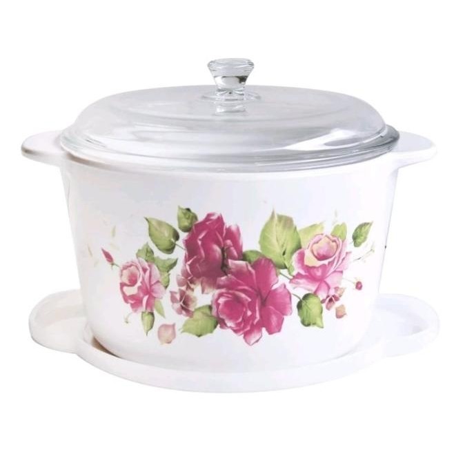 Panci Masak Pot Kaca Luminarc Vitro Casserole Amber Tutup 3,5 Liter