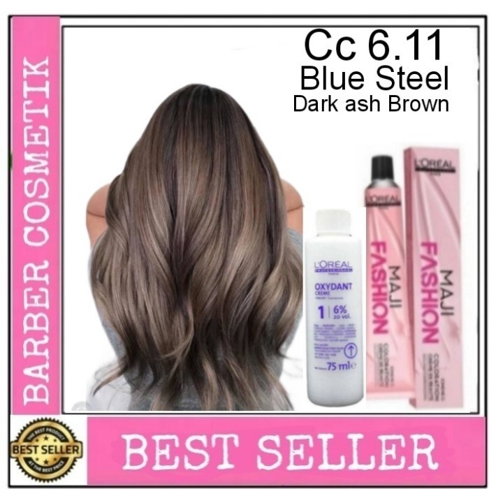 CAT RAMBUT LOREAL MAJI FASHION MAJIFASHION CC 6.11 BLUE STEEL + OXIDAN