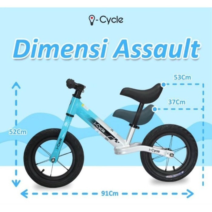 Pushbike Icycle Assault Alloy Balance Bike Push Bike I-Cycle