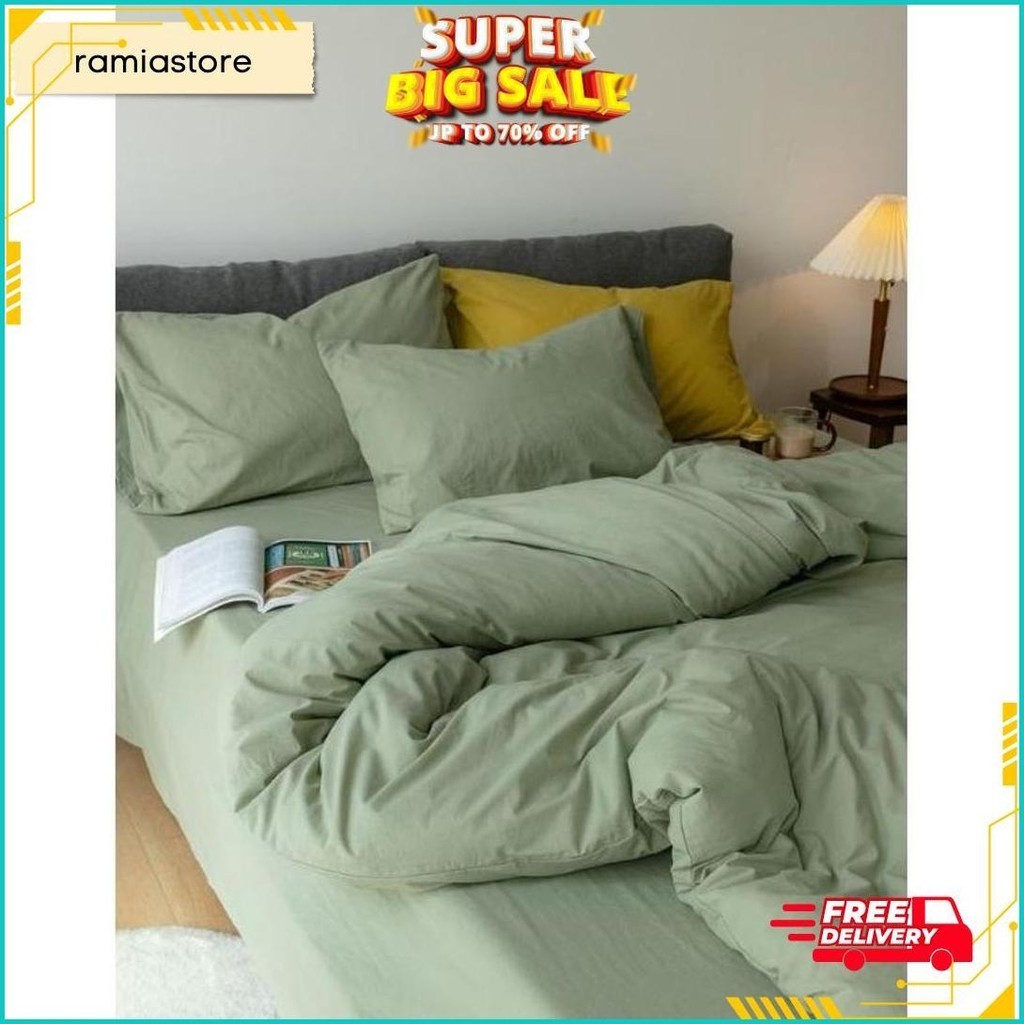 Sprei Set Polos Hitam,Abu,Navi,Putih,Coklat Muda,Coklat Muda, Coklat Tua,Hijau Pastel Original Produ