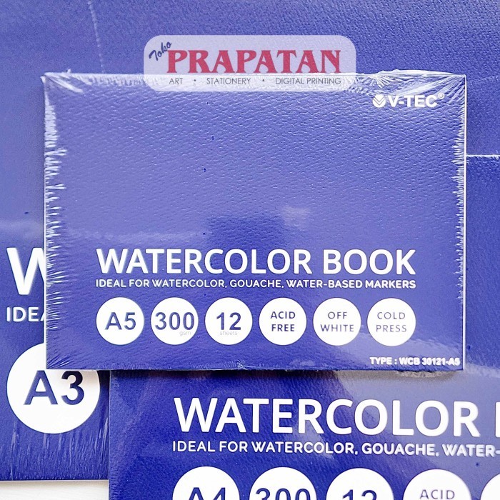 

V-TEC Watercolor Book Pad 300gsm Buku Cat Air