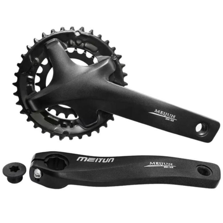 Premium Meijun Crankset Doubel Chainring Sepeda Crank Arm HT2 Hollowtech Sepeda MTB Roadbike