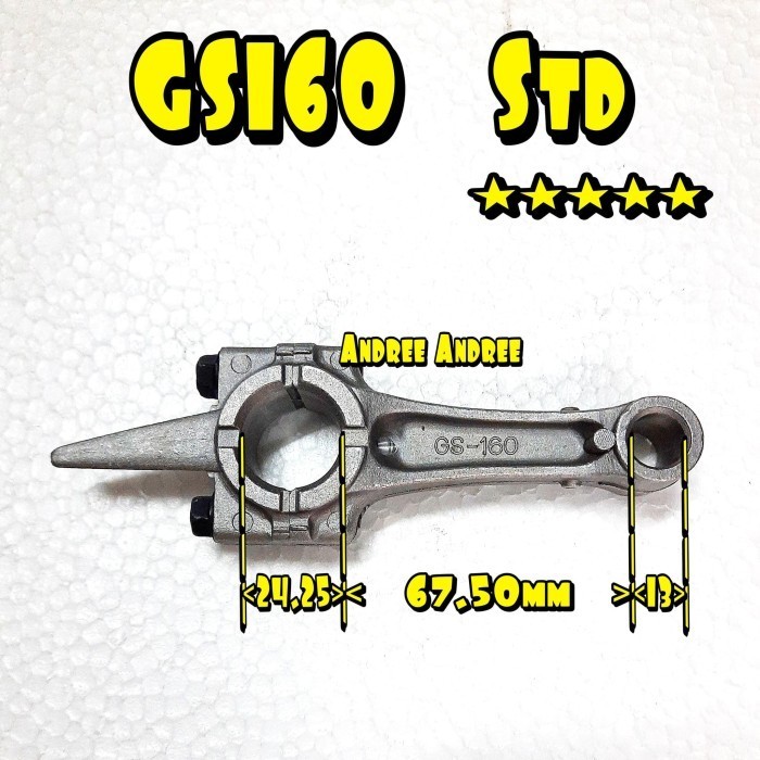 ------] GS160 Std Connecting Rod Stang Piston Seher Kubota GS-160 GS 160 0.00