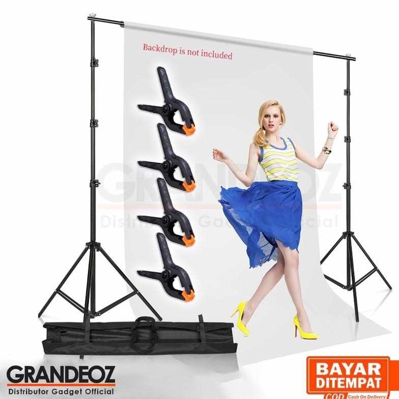 [TERBARU] [ORIGINAL] TaffSTUDIO Backdrop Stand Background Bracket 3M Foto Studio Besi Tiang Penyangg