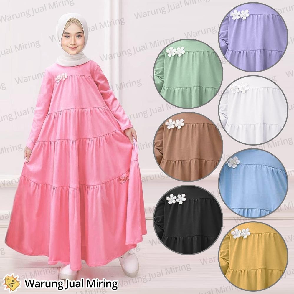 Cod Gamis Susun Dewasa & Remaja - Baju Muslim Perempuan Basic Maxi Dress Jumbo Bahan Jersey Polos Ta