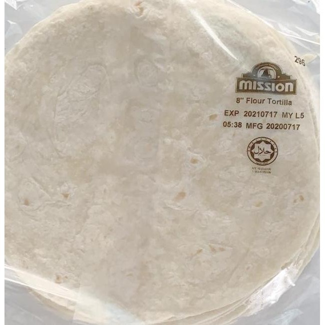 

mission flour tortilla 8' kulit tortila kebab wrap frozen beku isi 12 TM99