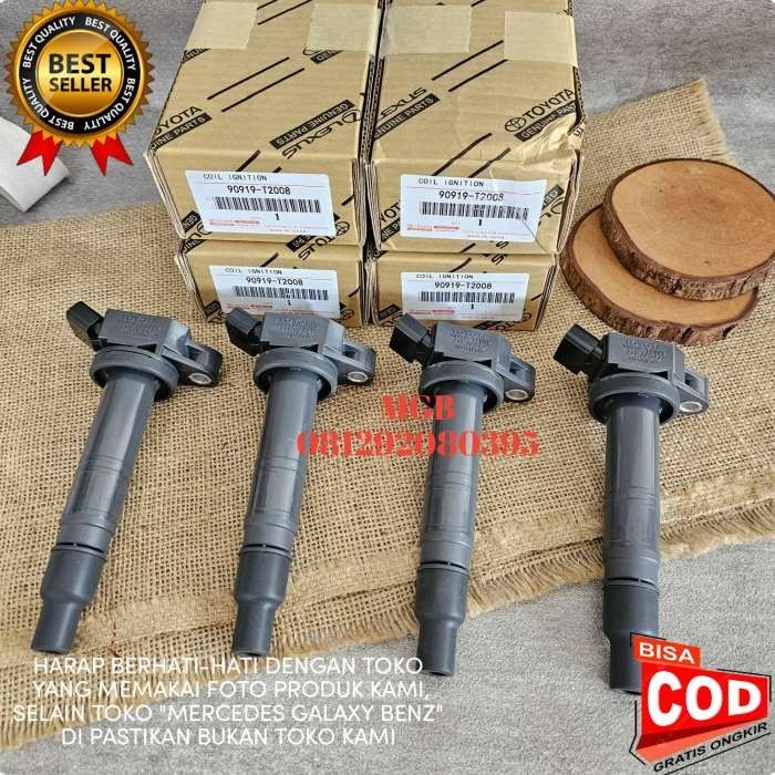 Ready 90919-T2008 COIL INNOVA BENSIN / FORTUNER HILUX BENSIN ORI TOYOTA KOIL