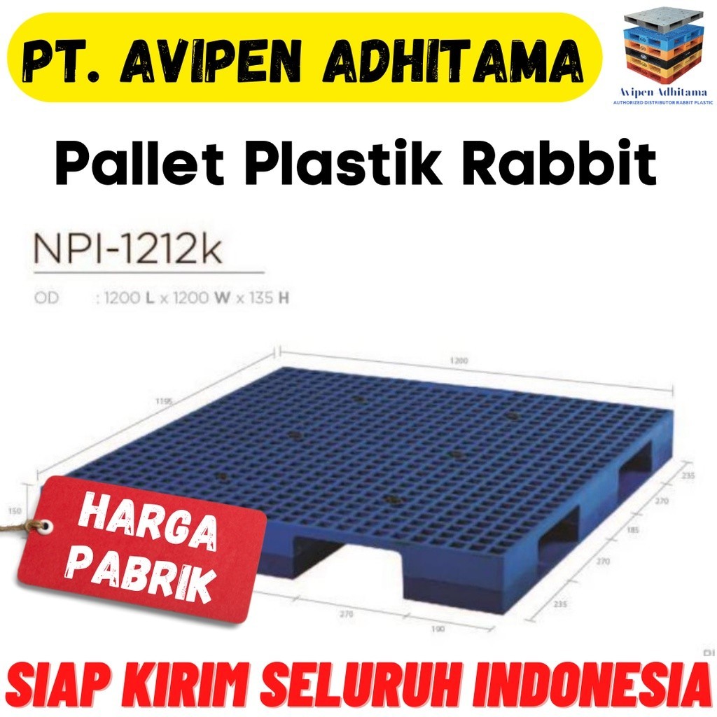 Pallet Plastik Utk Tatakan Barang Gudang baru Jakarta Rabbit NPI 1212 K Bukan Bekas