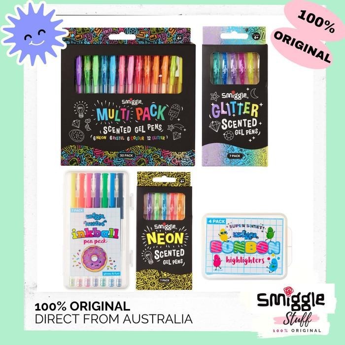 

Original SMIGGLE Scented Sparkle Neon Inkball Gel Pen - Pulpen Warna Import