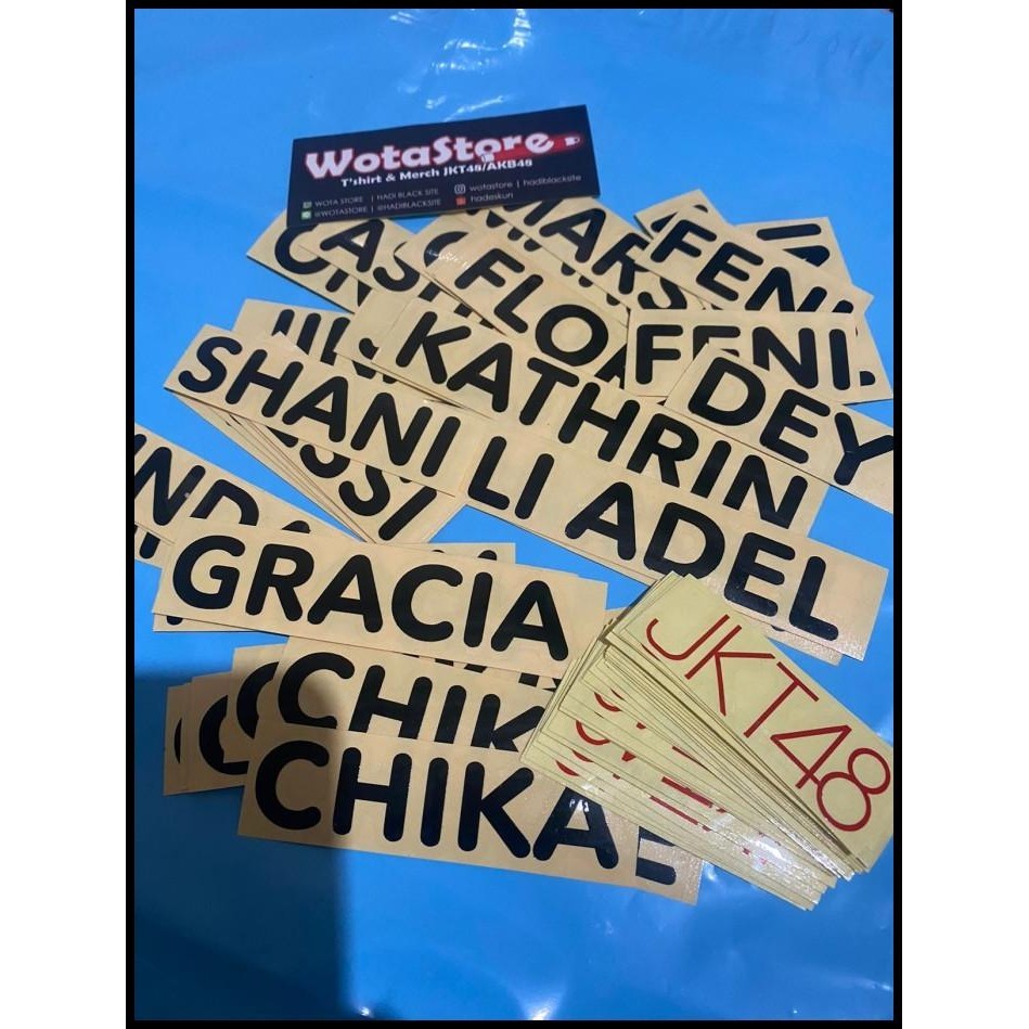 

TERMURAH STIKER LABEL NAMA OSHI MEMBER JKT48 !!!!!!