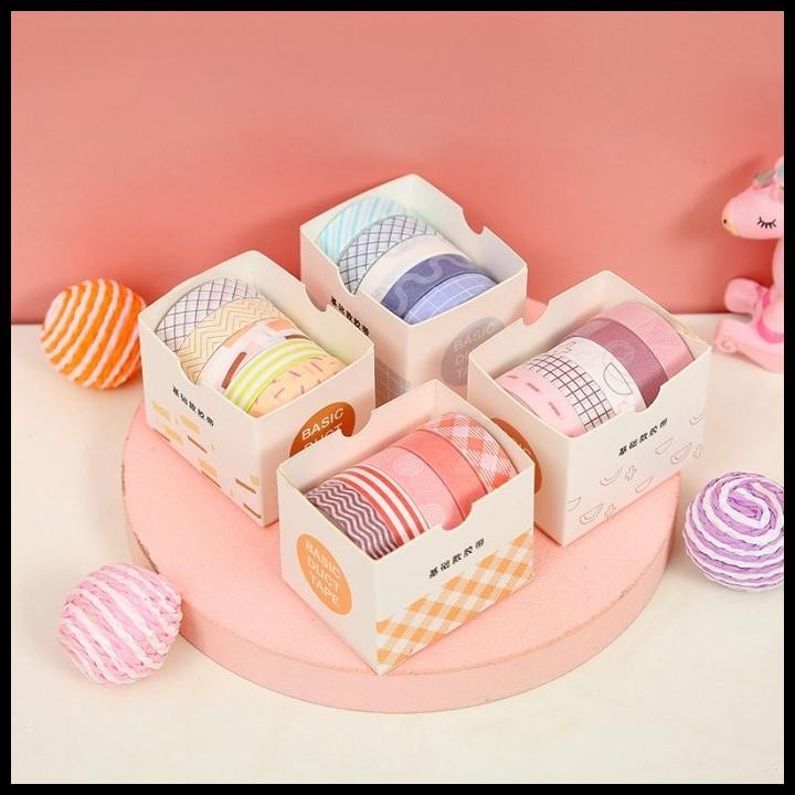 

TERBARU SELOTIP WASHI TAPE SET 5PCS MASKING TAPE SET 5PC ESSENTIAL COLLECTION !!!!!!!