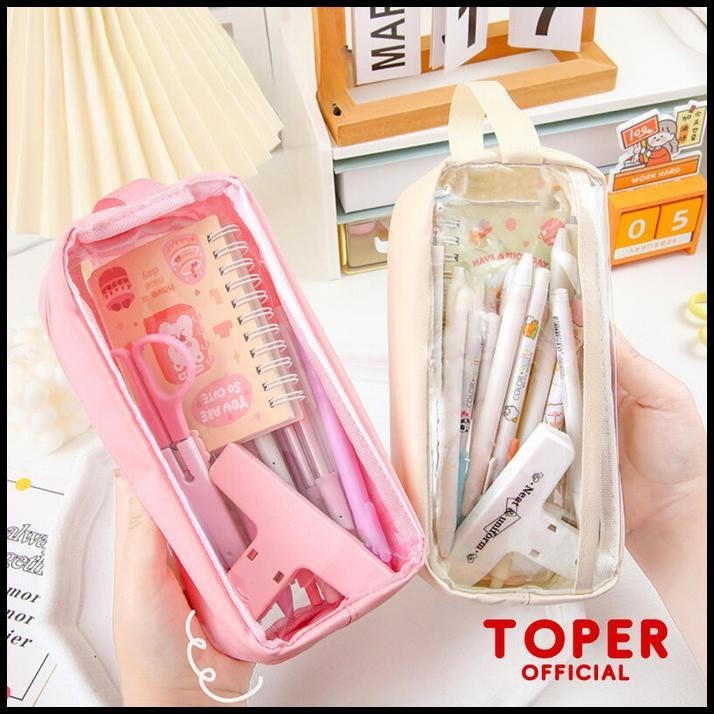 

BEST DEAL TOPER KOTAK PENSIL TRANSPARAN KAPASITAS BESAR MULTIFUNGSI MAKEUP POUCH !