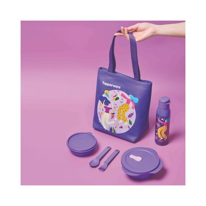 Tempat Makan Tupperware - Tas Makan - Duo Mini Lunch Set Pink