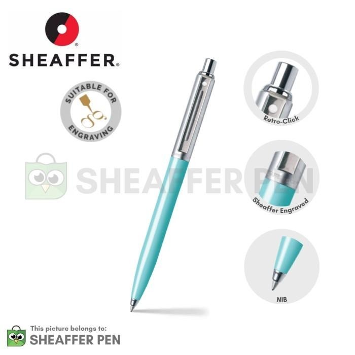 

Sheaffer Sentinel Brushed Chrome Cap & Turquoise Barrel Ballpoint Import