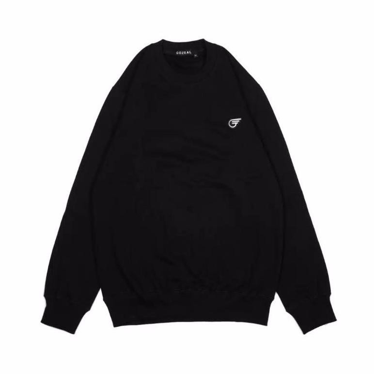 Terlaris Crewneck Logo Gozeal Pria Sweater Wanita Sweater Crewneck Kekinian Varian Hitam Bisa Cod Pr