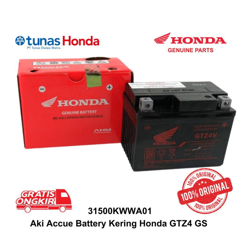 Aki Accue Battery Kering Honda GTZ4 GS 31500KWWA01
