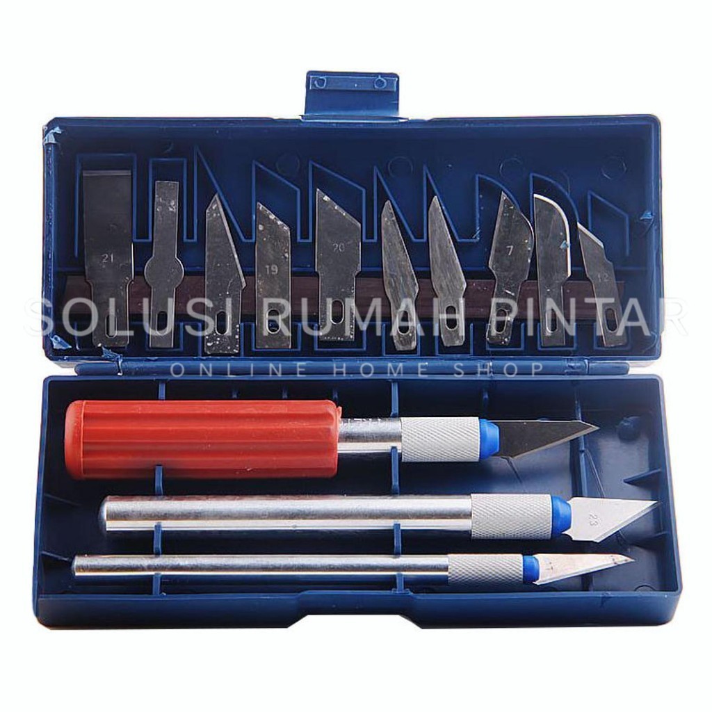 

Set Pisau Ukir Seni 13 in 1 - KNIFEZER Crafting Knife Kit 3 Handle Ergonomis untuk Kerajinan