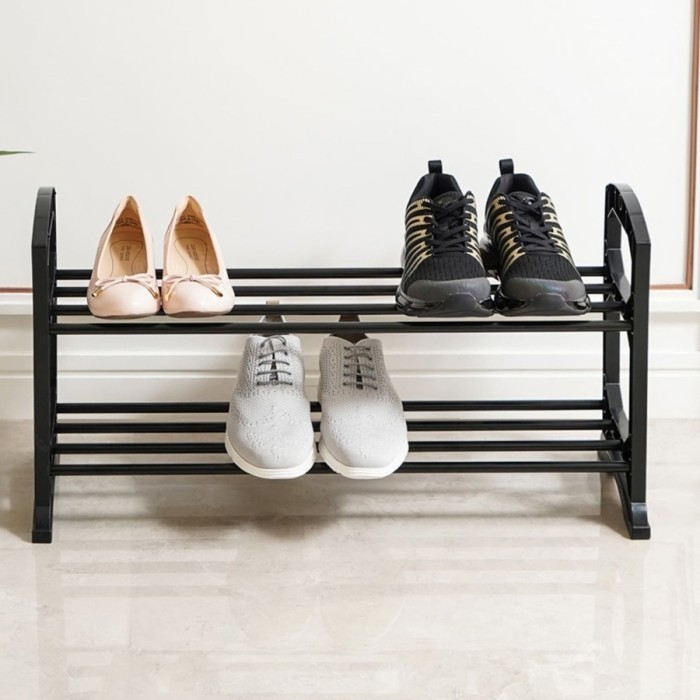 Rak Sepatu Krisbow Stackable 2 Tingkat - Hitam
