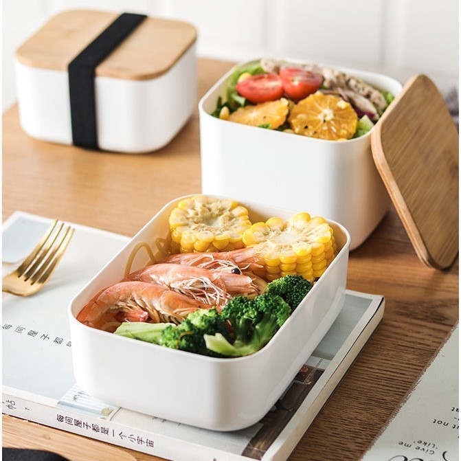 Miniso Kotak Makan Sederhana Lunch Box 900Ml Besar Gaya Jepang